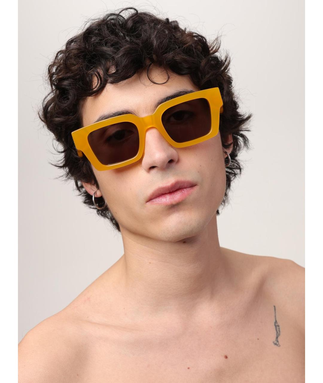 OFF-WHITE Желтые солнцезащитные очки, фото 2