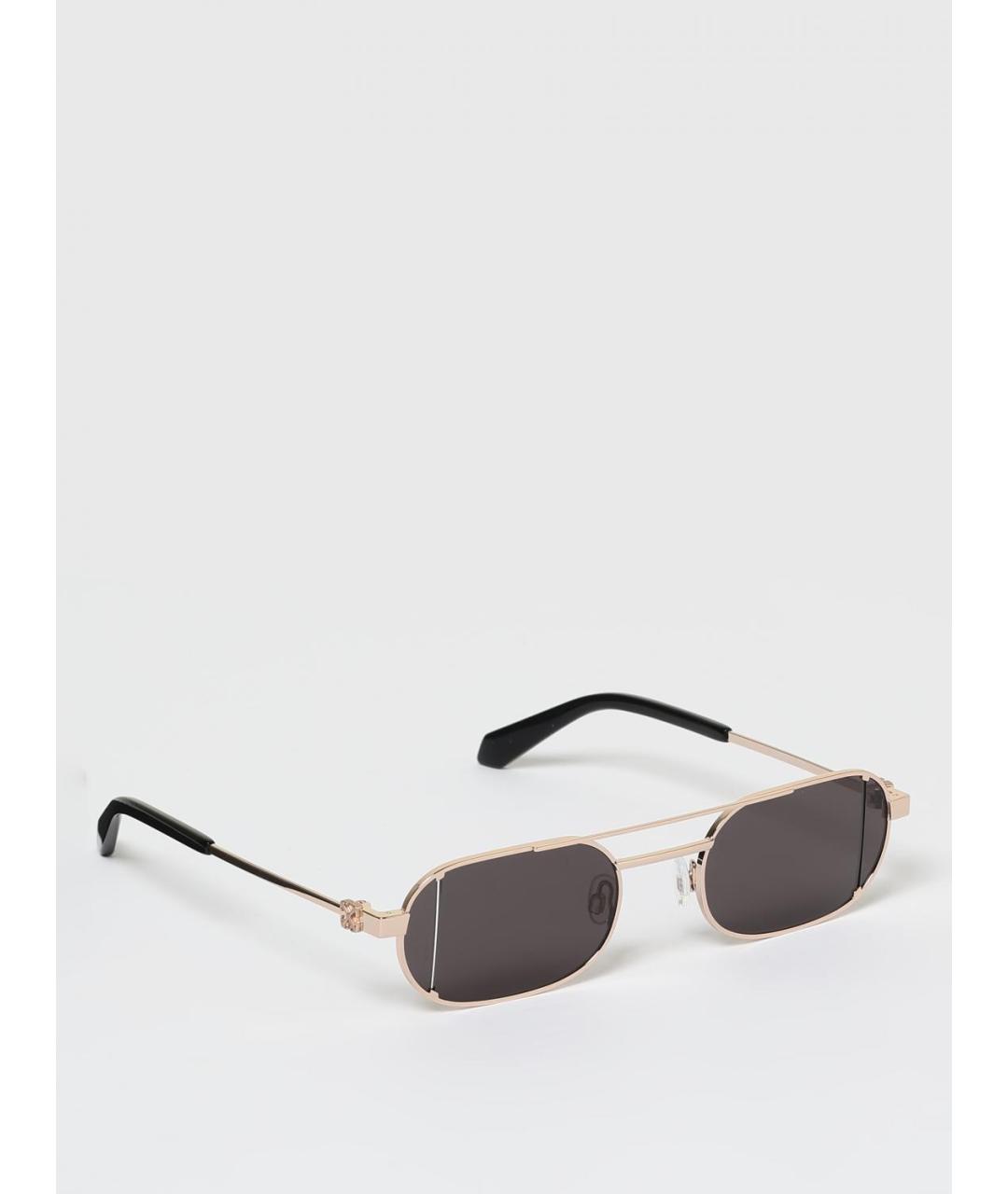OFF-WHITE Золотые металлические солнцезащитные очки, фото 6