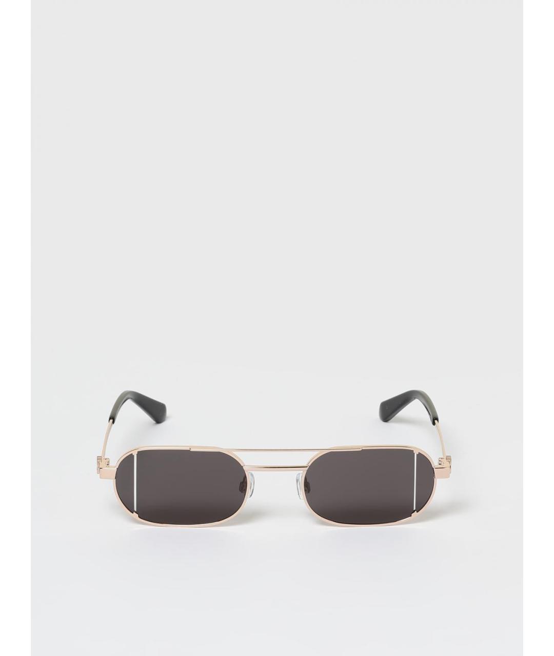 OFF-WHITE Золотые металлические солнцезащитные очки, фото 3