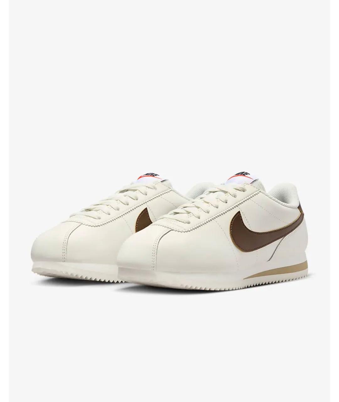 NIKE Бежевые кожаные кроссовки, фото 2