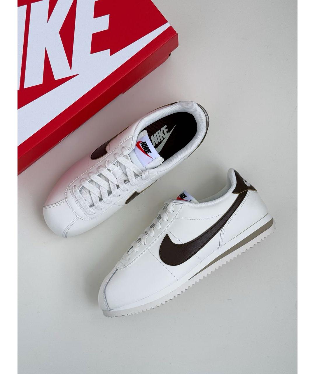 NIKE Бежевые кожаные кроссовки, фото 6