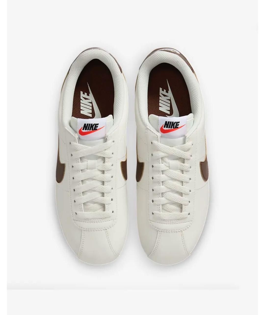NIKE Бежевые кожаные кроссовки, фото 3