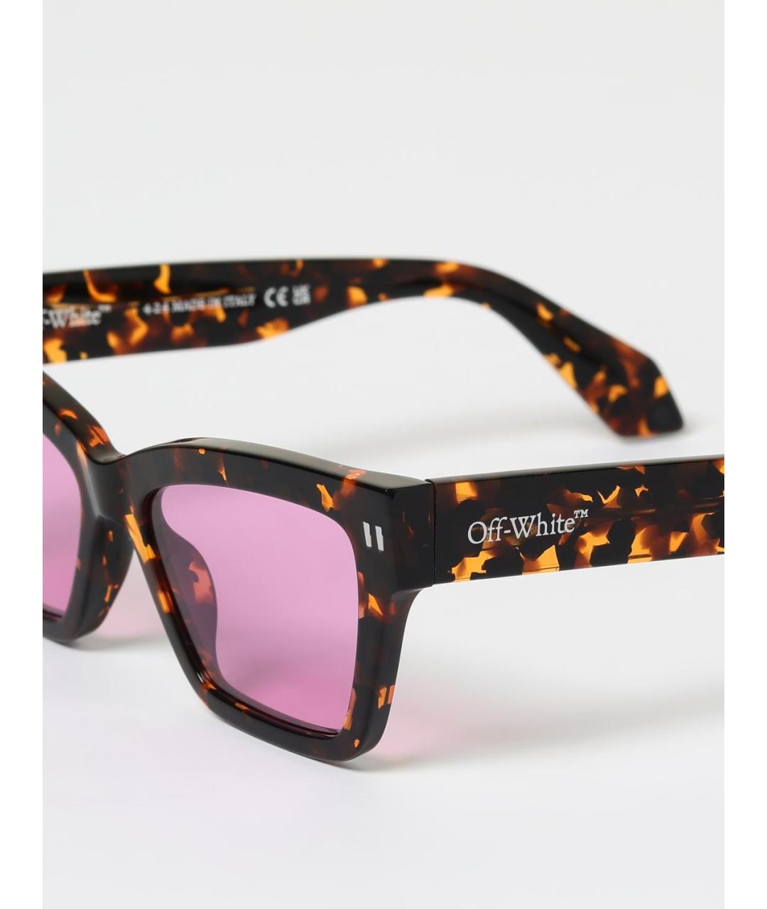 OFF-WHITE Коричневые солнцезащитные очки, фото 5
