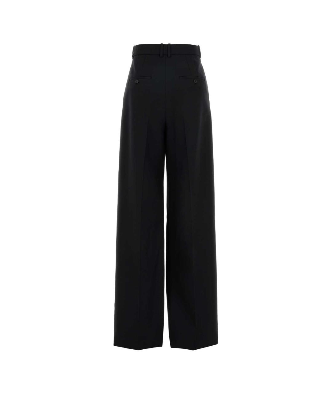 SAINT LAURENT Черные шерстяные прямые брюки, фото 2