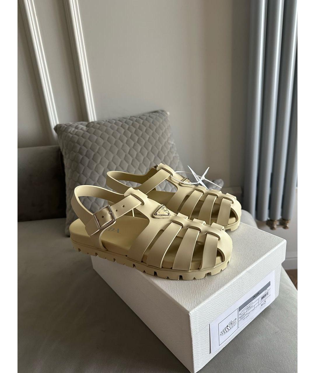 PRADA Бежевые сандалии, фото 6