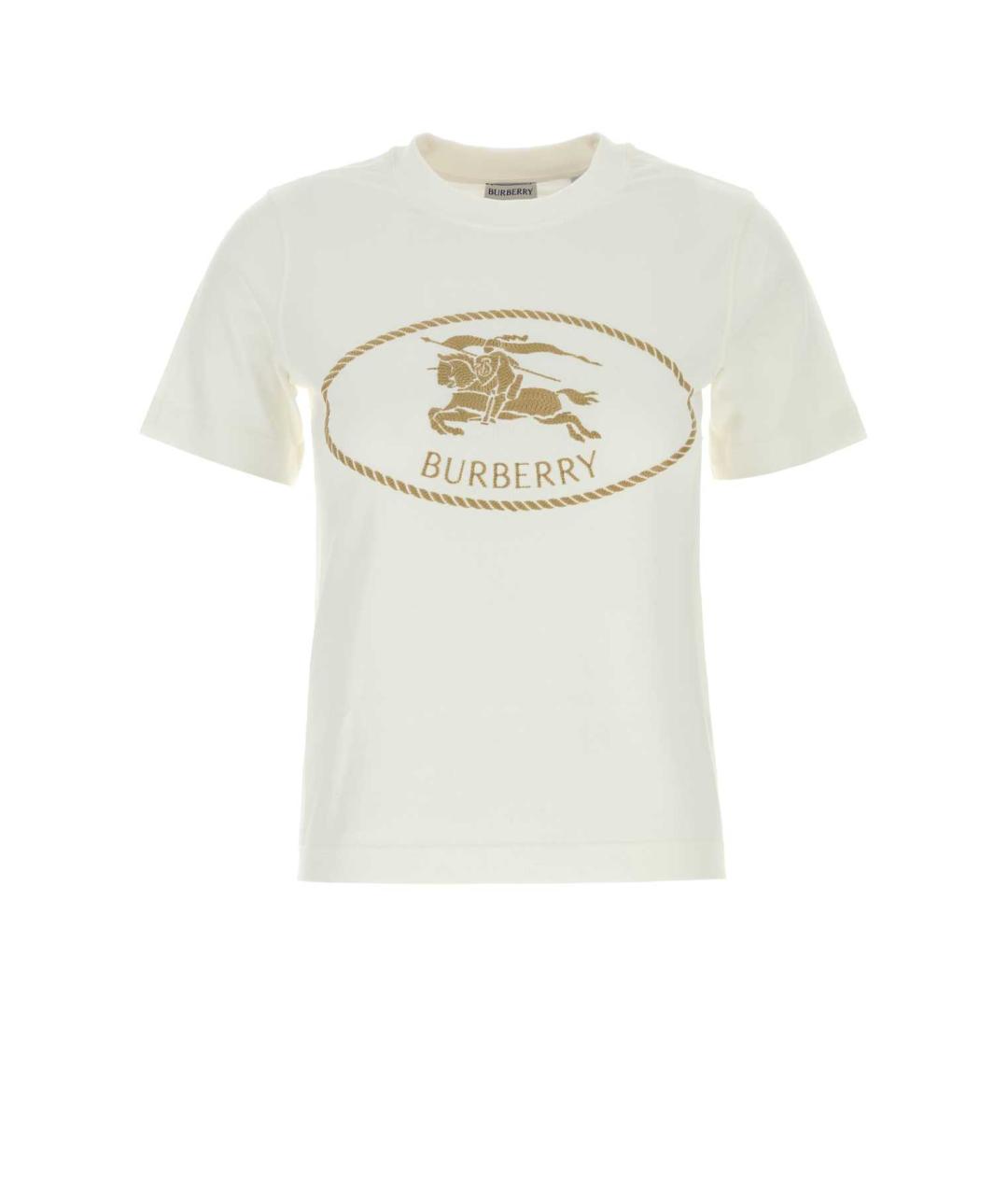 BURBERRY Белая хлопковая футболка, фото 1