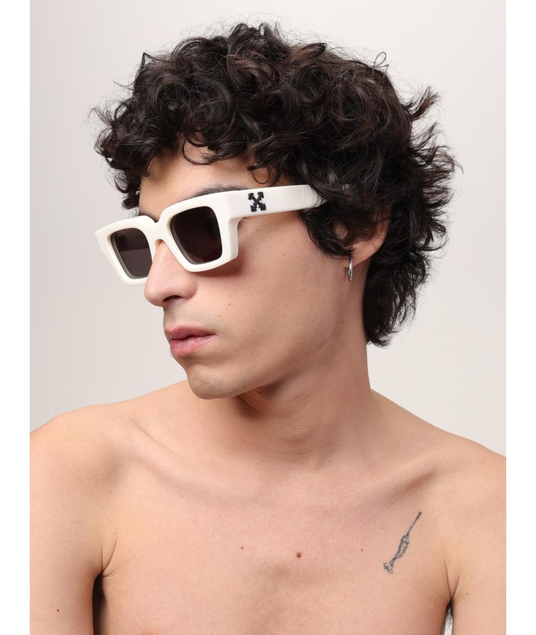 OFF-WHITE Белые солнцезащитные очки, фото 2