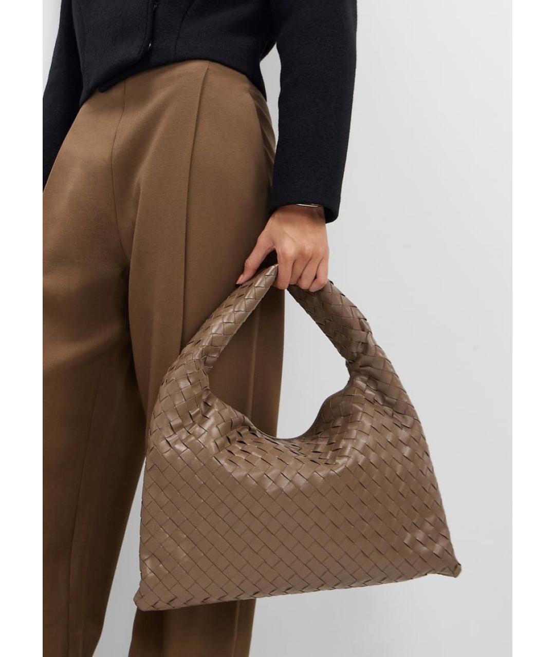 BOTTEGA VENETA Коричневая кожаная сумка через плечо, фото 4