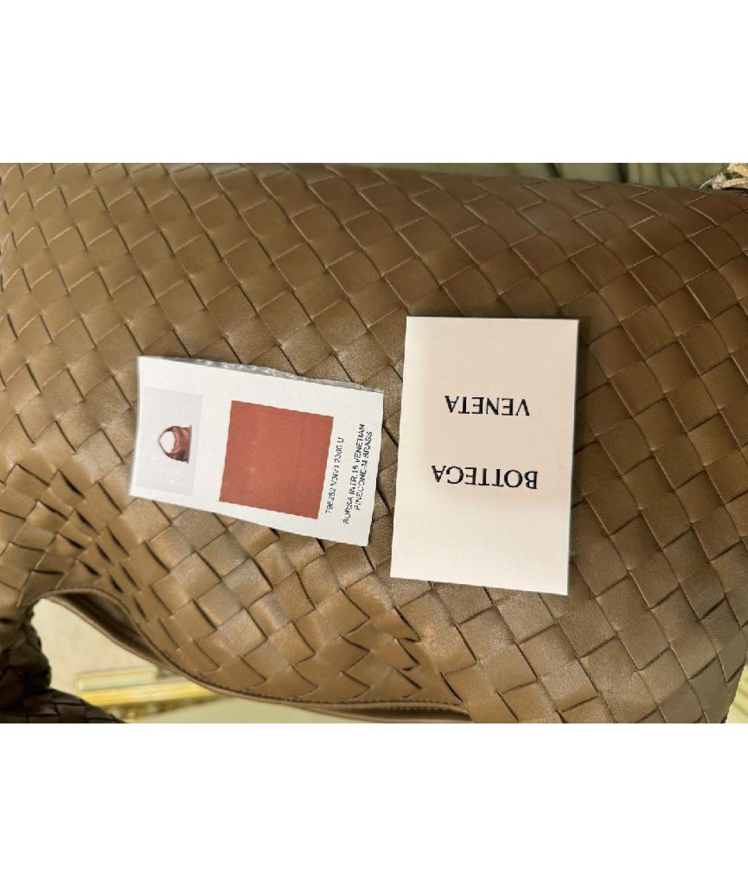 BOTTEGA VENETA Коричневая кожаная сумка через плечо, фото 8