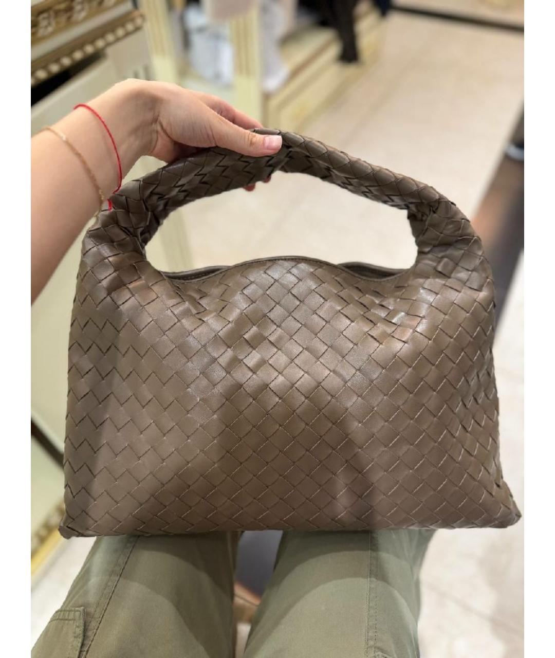 BOTTEGA VENETA Коричневая кожаная сумка через плечо, фото 7