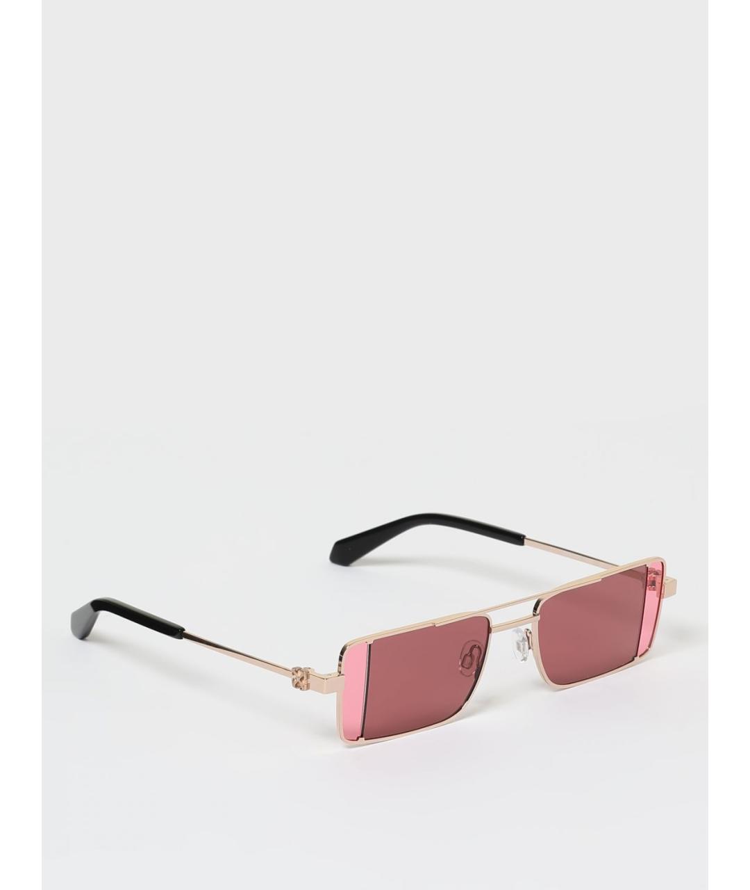 OFF-WHITE Золотые металлические солнцезащитные очки, фото 6