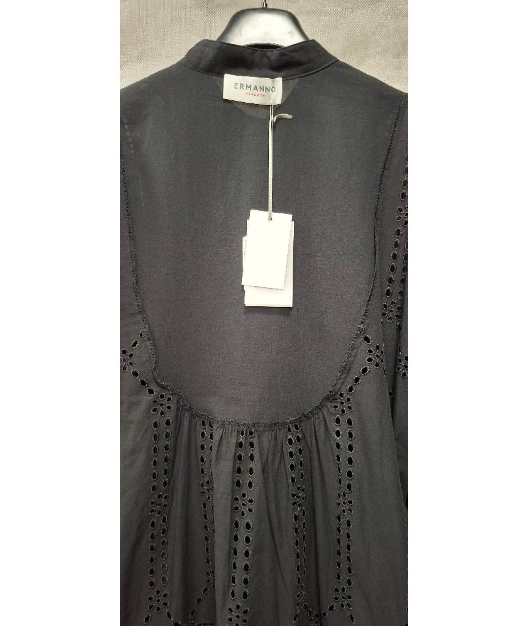 ERMANNO SCERVINO Черное хлопковое повседневное платье, фото 3