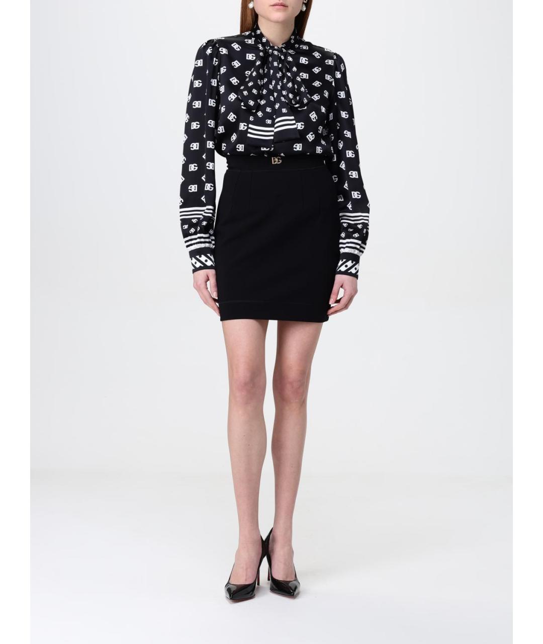 DOLCE&GABBANA Черная шелковая блузы, фото 3