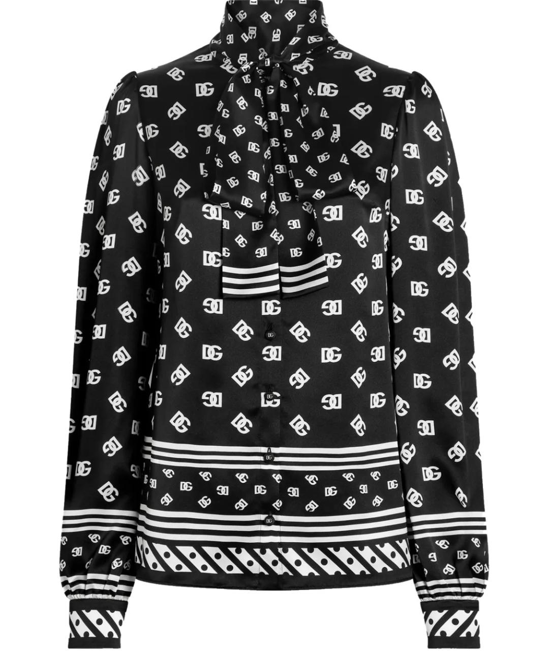 DOLCE&GABBANA Черная шелковая блузы, фото 1