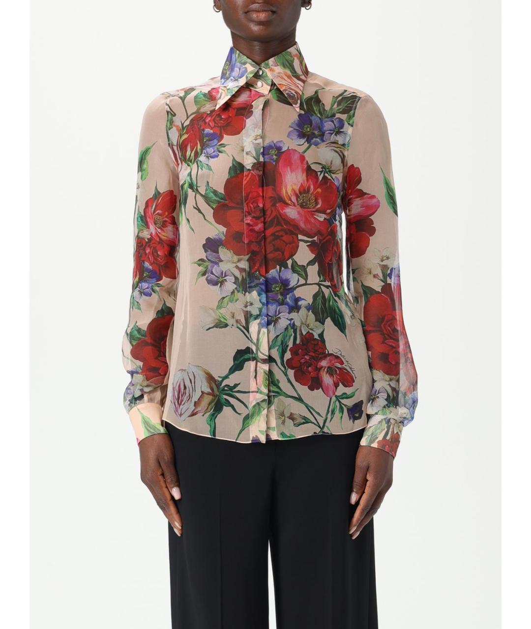 DOLCE&GABBANA Мульти шелковая блузы, фото 2