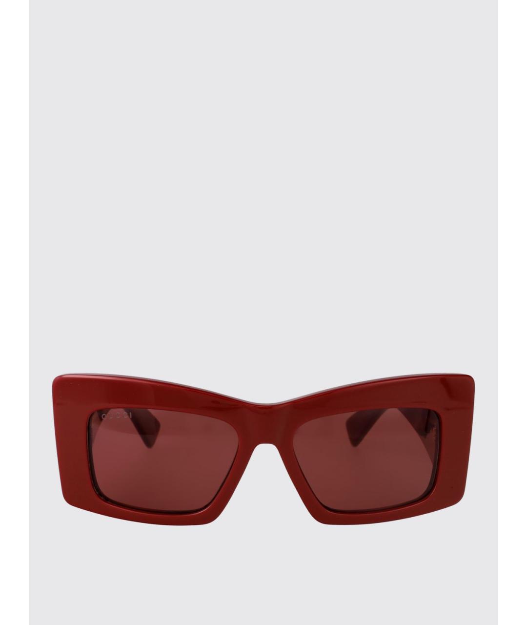 GUCCI Бордовые пластиковые солнцезащитные очки, фото 2