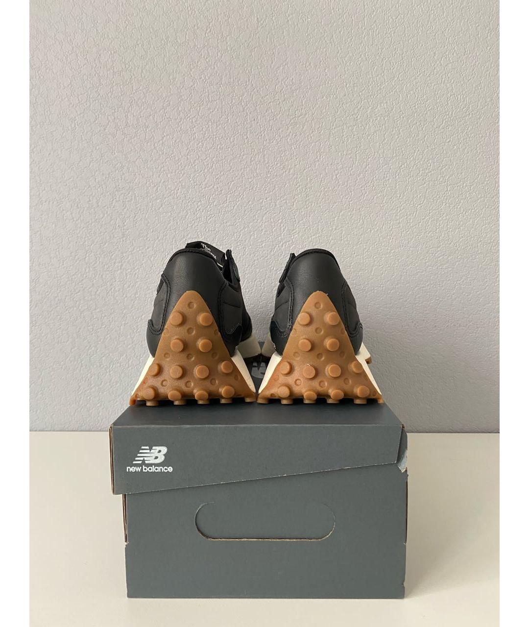 NEW BALANCE Черные кожаные низкие кроссовки / кеды, фото 5