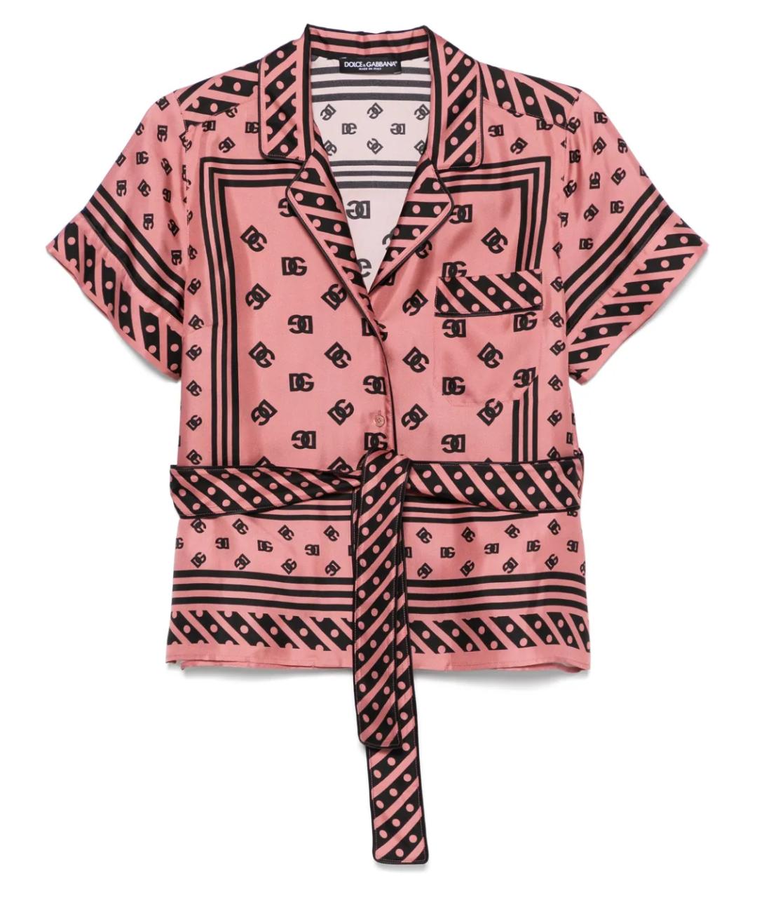 DOLCE&GABBANA Розовая шелковая блузы, фото 1