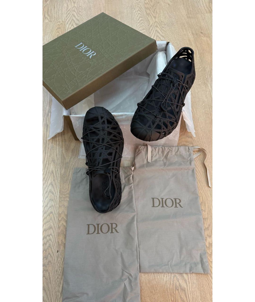 CHRISTIAN DIOR Черные резиновые сандалии, фото 6