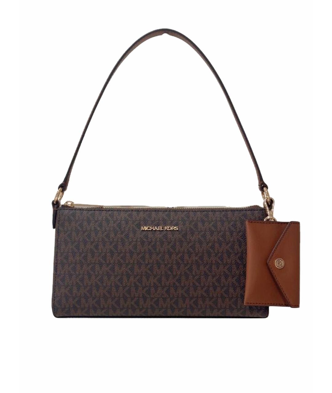 MICHAEL KORS Коричневая сумка с короткими ручками из искусственной кожи, фото 7