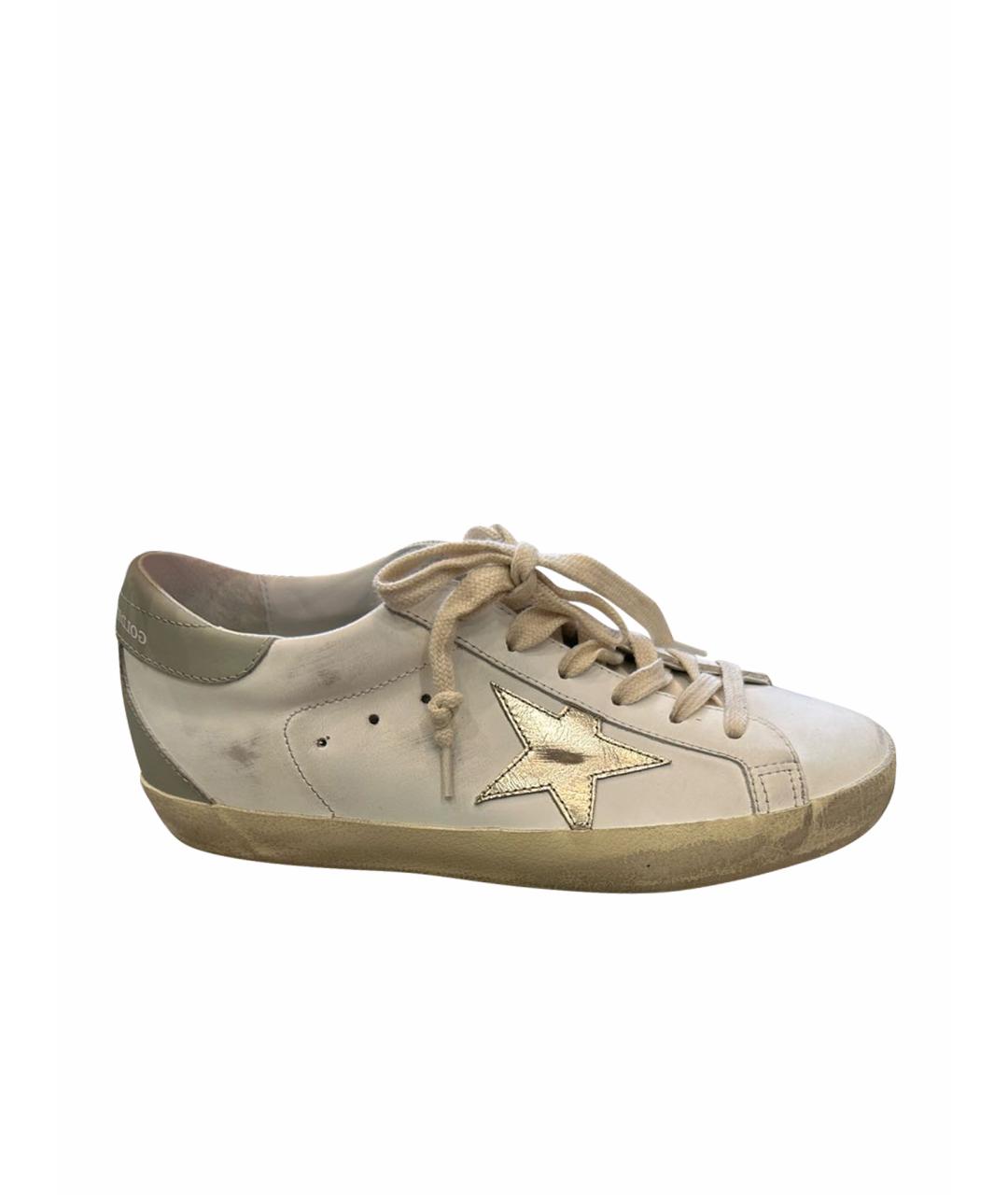 GOLDEN GOOSE DELUXE BRAND Белые кожаные кеды, фото 1
