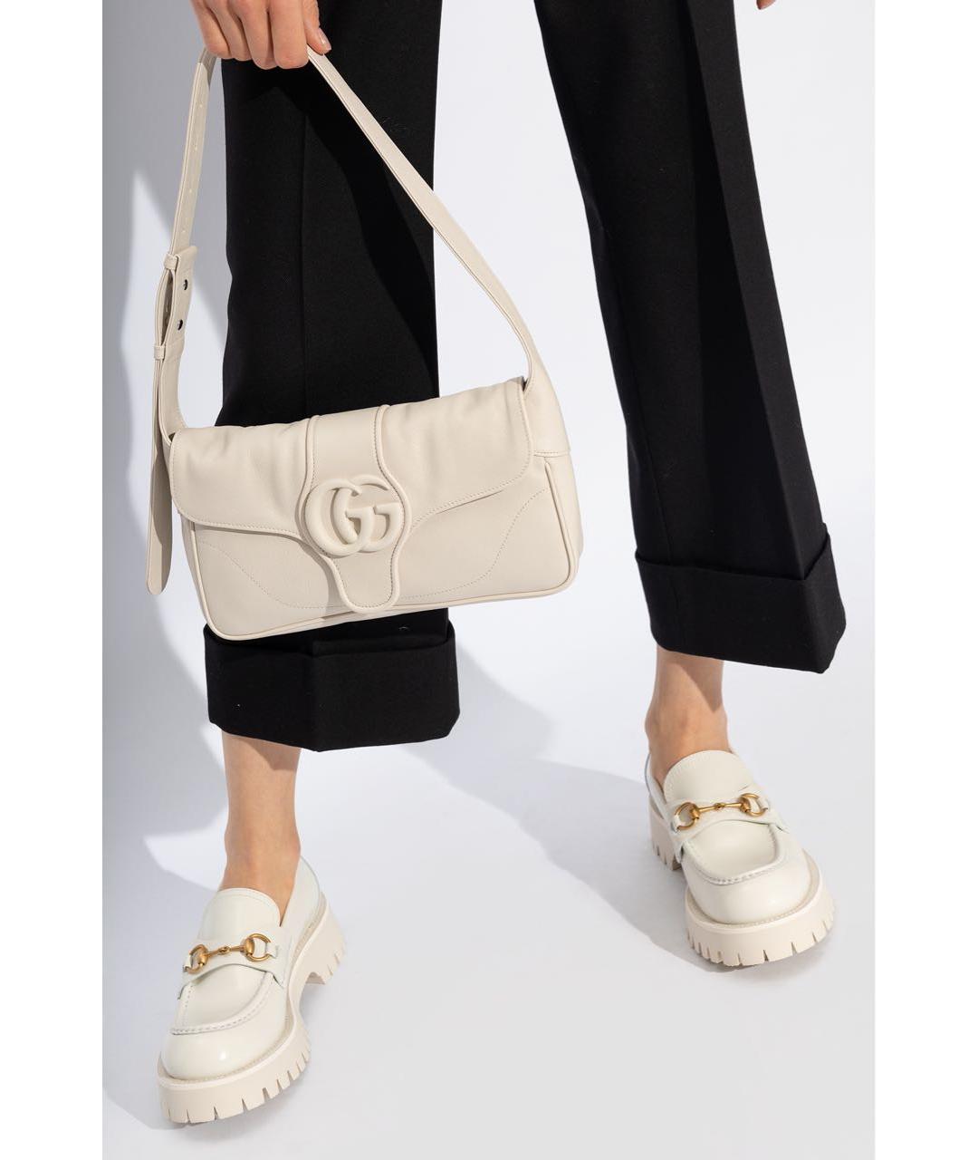 GUCCI Белая кожаная сумка через плечо, фото 8