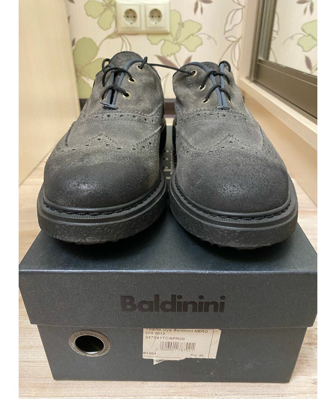 BALDININI Антрацитовые замшевые низкие ботинки, фото 2