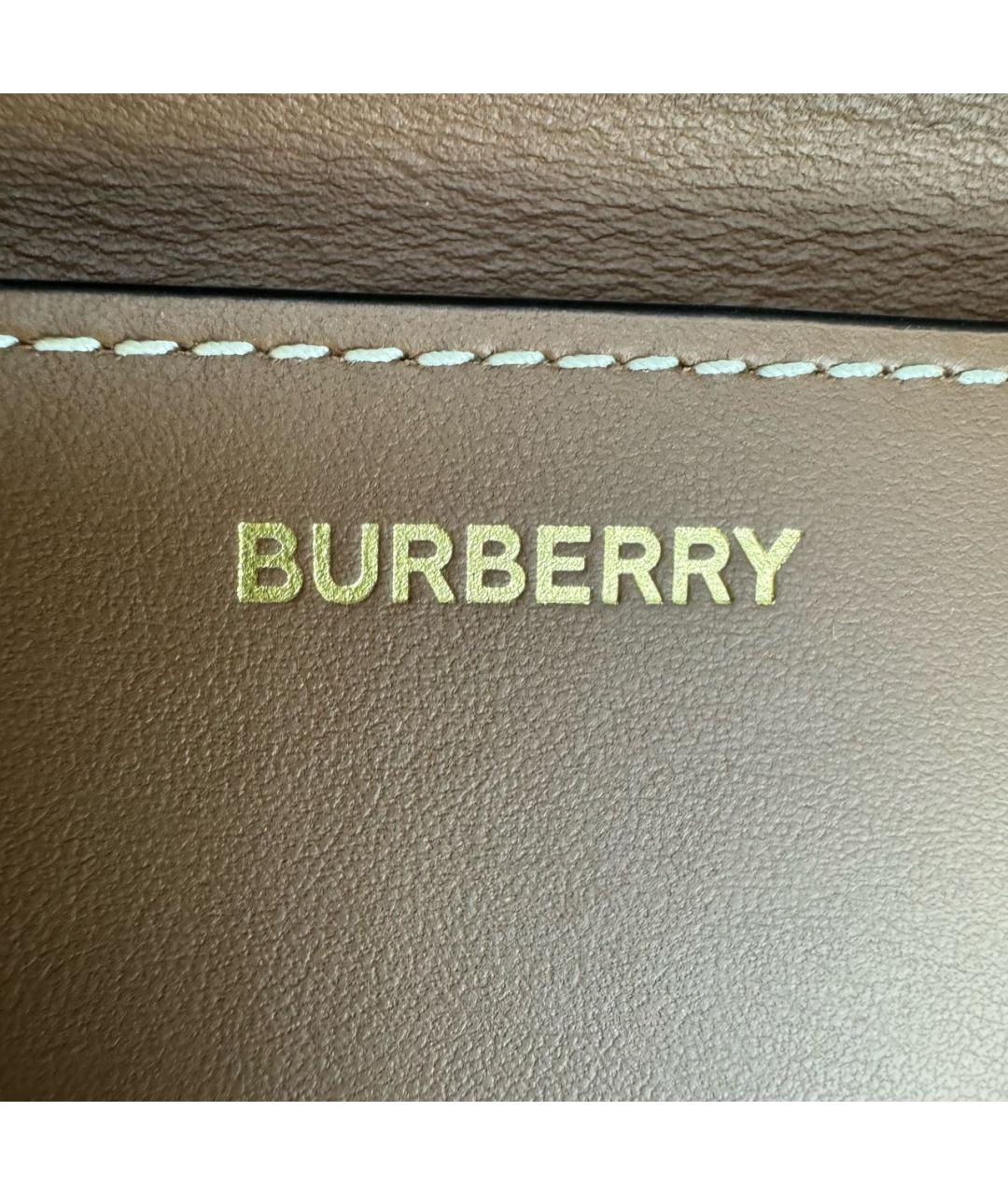 BURBERRY Коричневая тканевая сумка тоут, фото 8