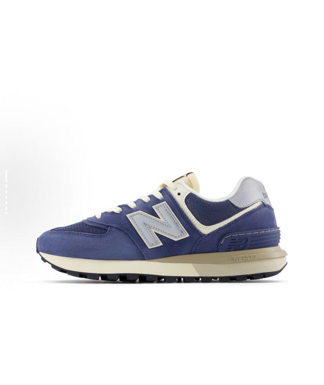 NEW BALANCE Темно-синие замшевые низкие кроссовки / кеды, фото 3