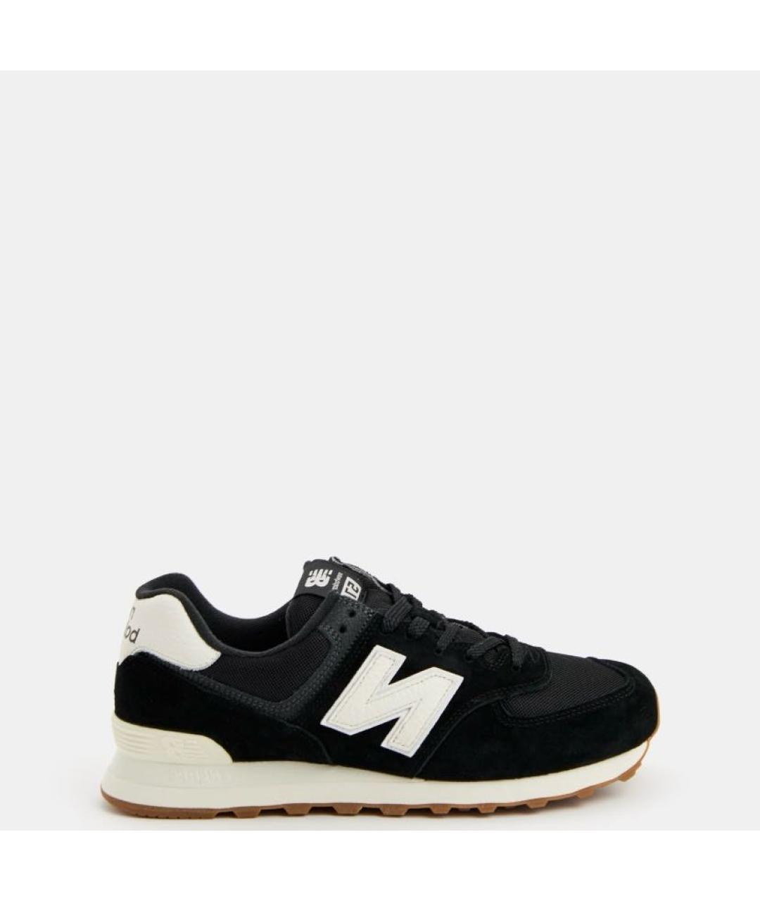 NEW BALANCE Черные замшевые низкие кроссовки / кеды, фото 2