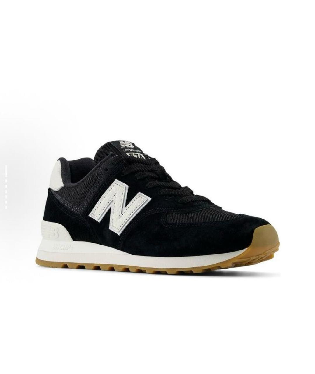 NEW BALANCE Черные замшевые низкие кроссовки / кеды, фото 4
