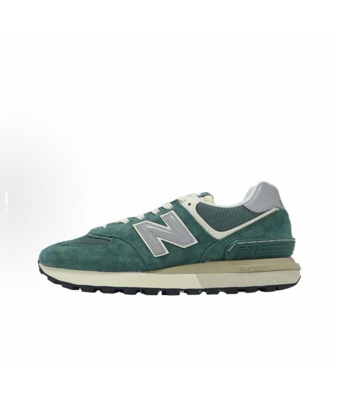 NEW BALANCE Зеленые замшевые низкие кроссовки / кеды, фото 3