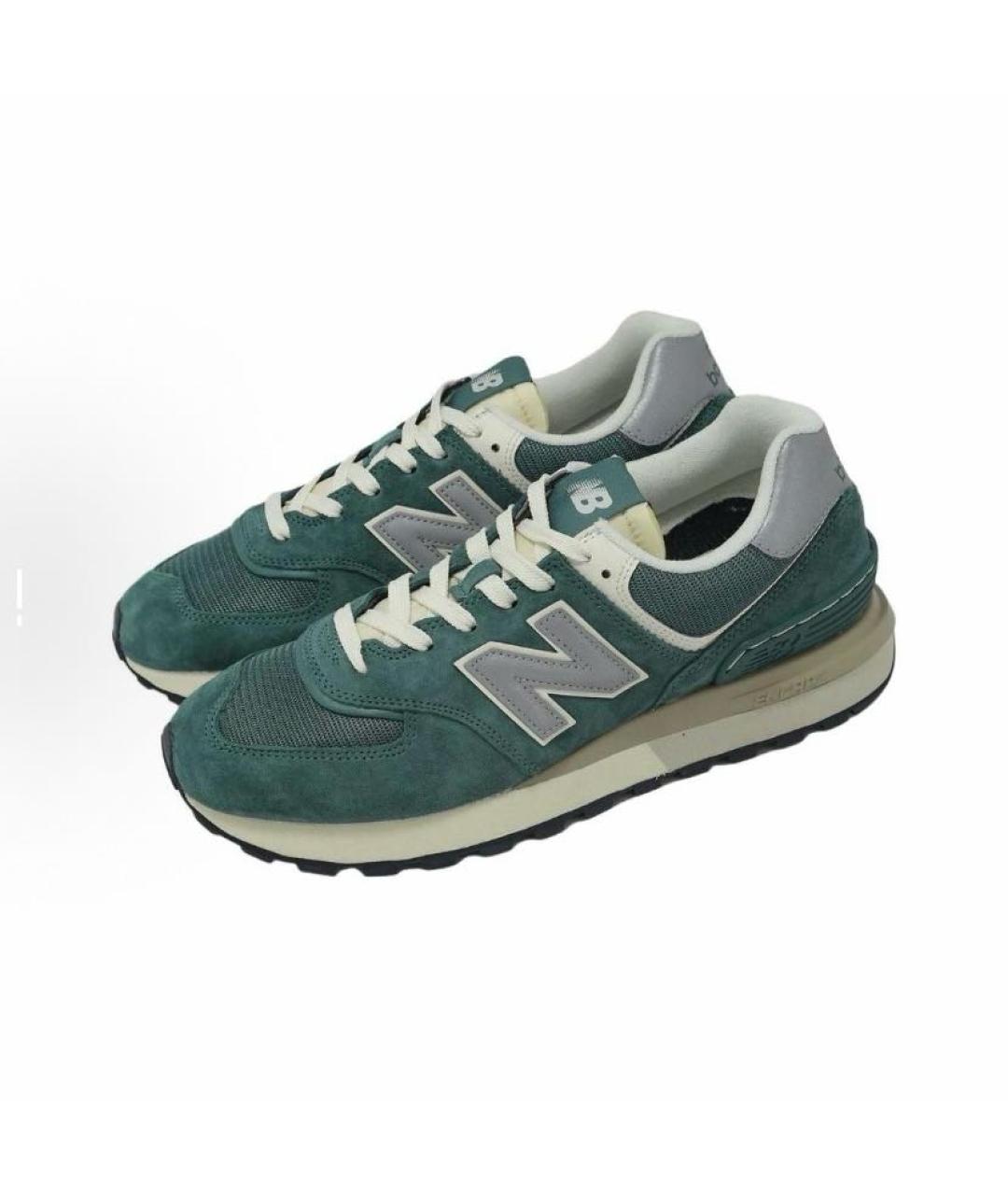 NEW BALANCE Зеленые замшевые низкие кроссовки / кеды, фото 4