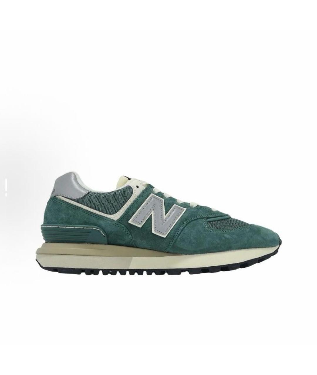 NEW BALANCE Зеленые замшевые низкие кроссовки / кеды, фото 8