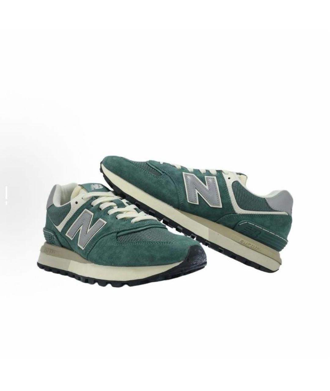 NEW BALANCE Зеленые замшевые низкие кроссовки / кеды, фото 5