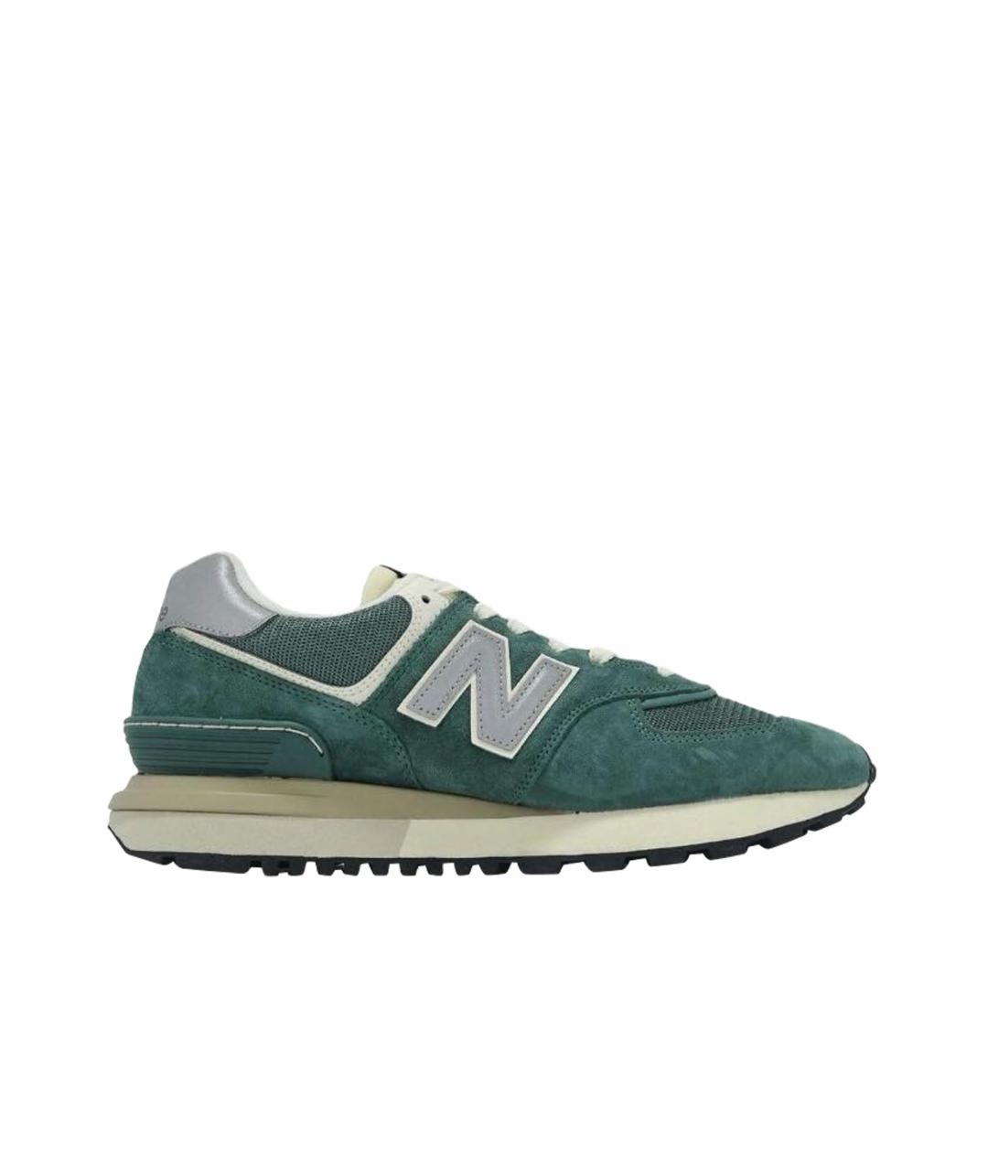 NEW BALANCE Зеленые замшевые низкие кроссовки / кеды, фото 1