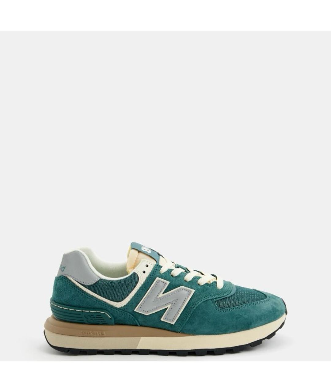 NEW BALANCE Зеленые замшевые низкие кроссовки / кеды, фото 2