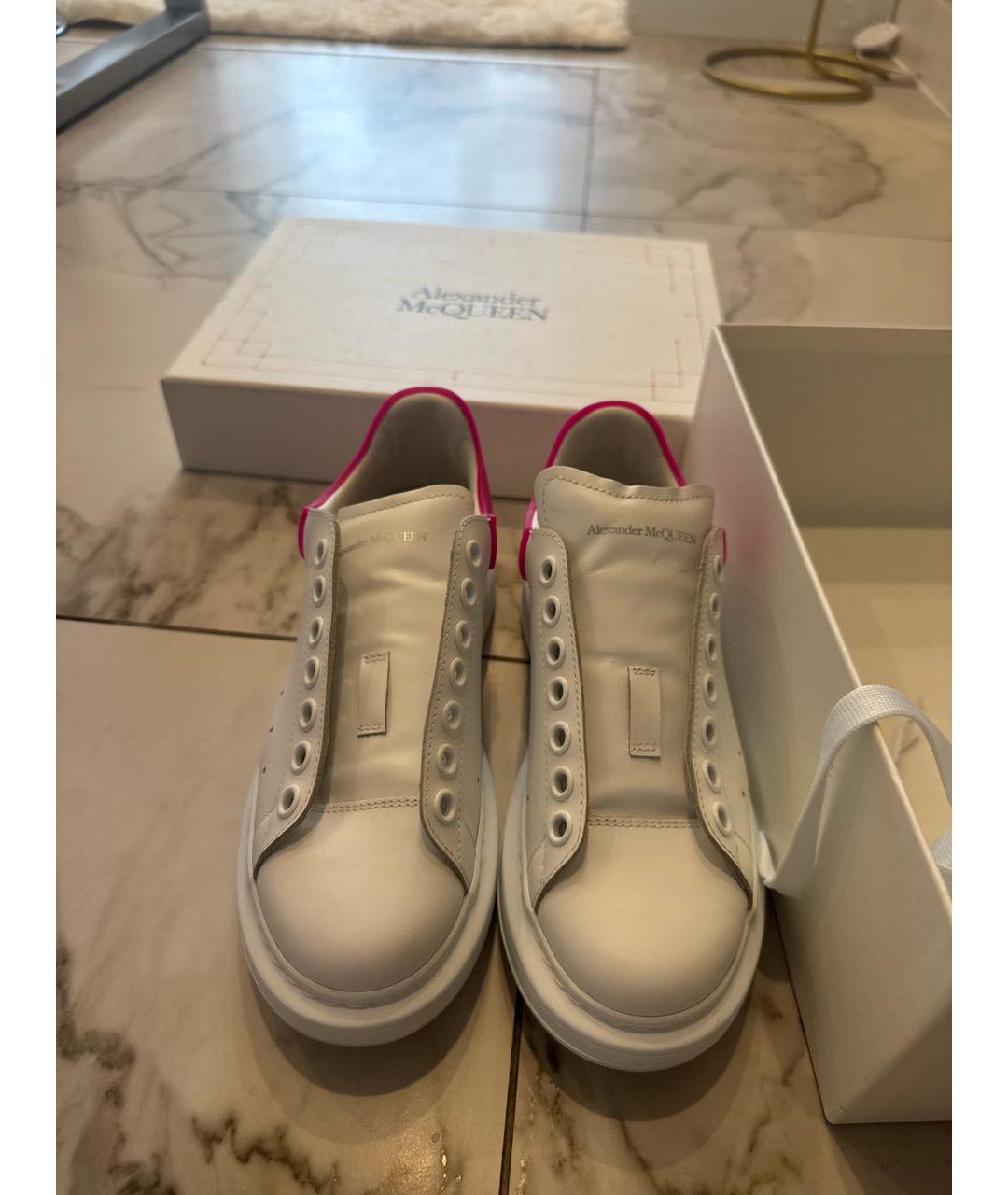 ALEXANDER MCQUEEN Белые кожаные кеды, фото 2