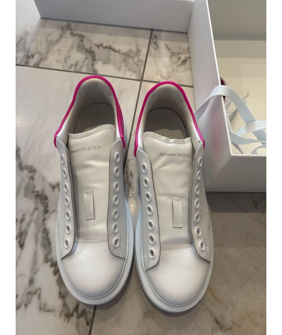 ALEXANDER MCQUEEN Белые кожаные кеды, фото 5