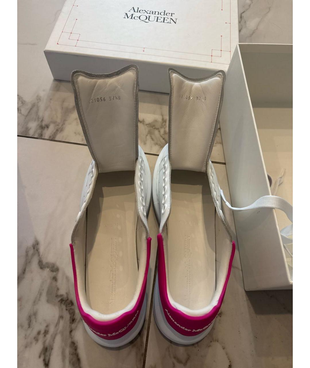 ALEXANDER MCQUEEN Белые кожаные кеды, фото 3