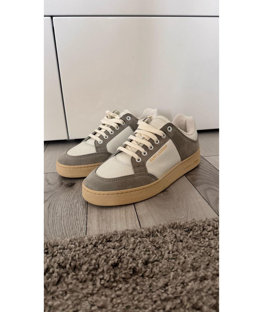 SAINT LAURENT Белые кожаные кеды, фото 2