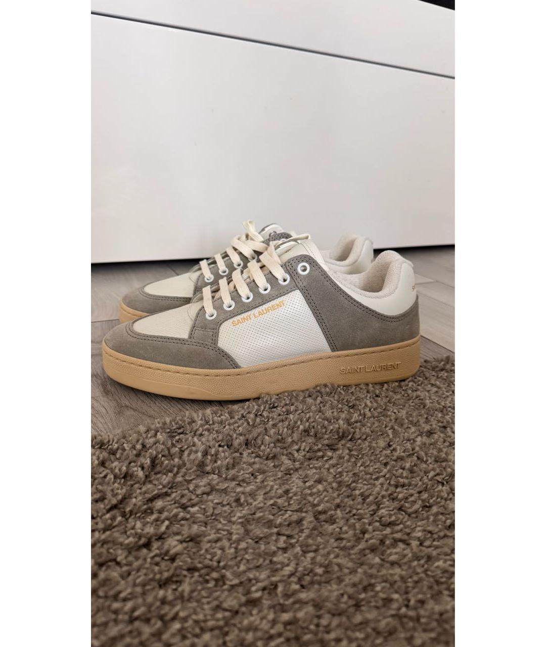 SAINT LAURENT Белые кожаные кеды, фото 6