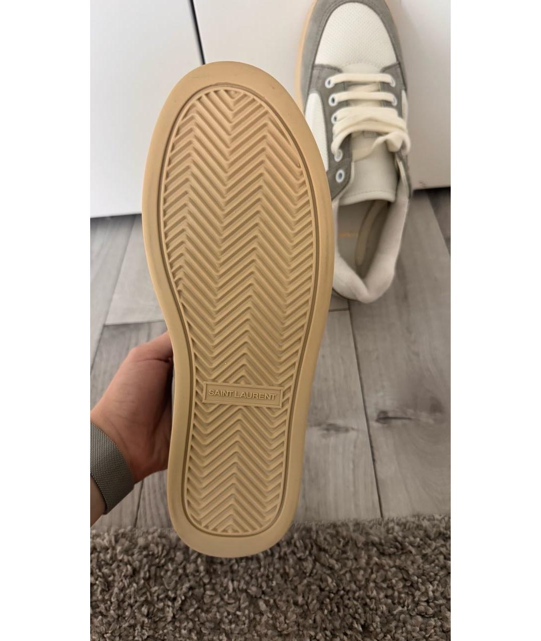 SAINT LAURENT Белые кожаные кеды, фото 5