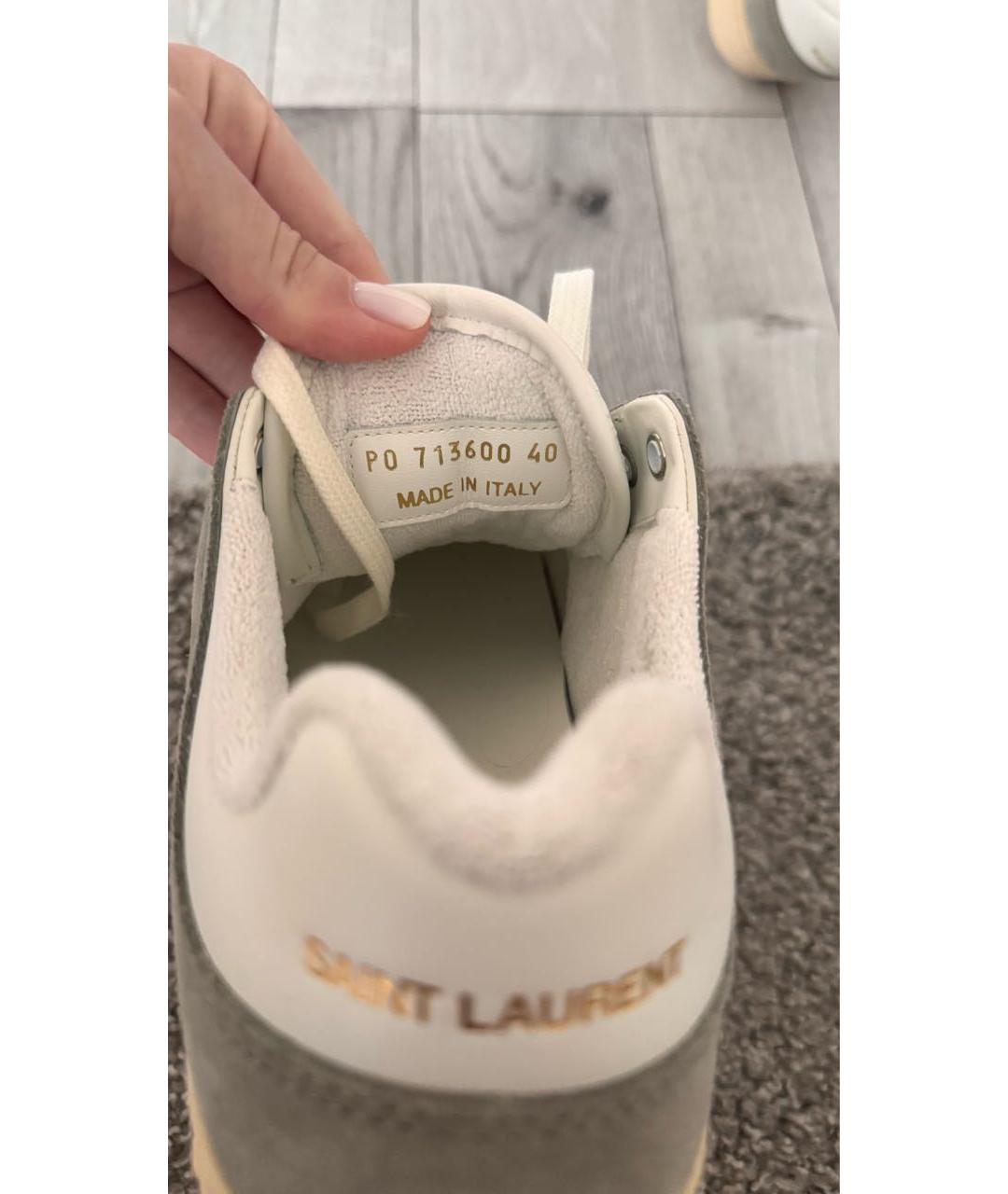 SAINT LAURENT Белые кожаные кеды, фото 4