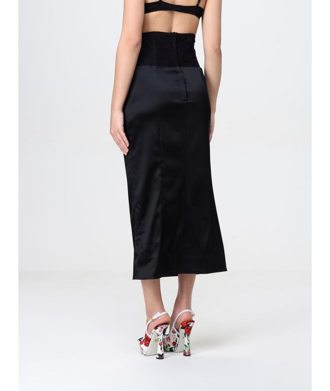 DOLCE&GABBANA Черная юбка миди, фото 4