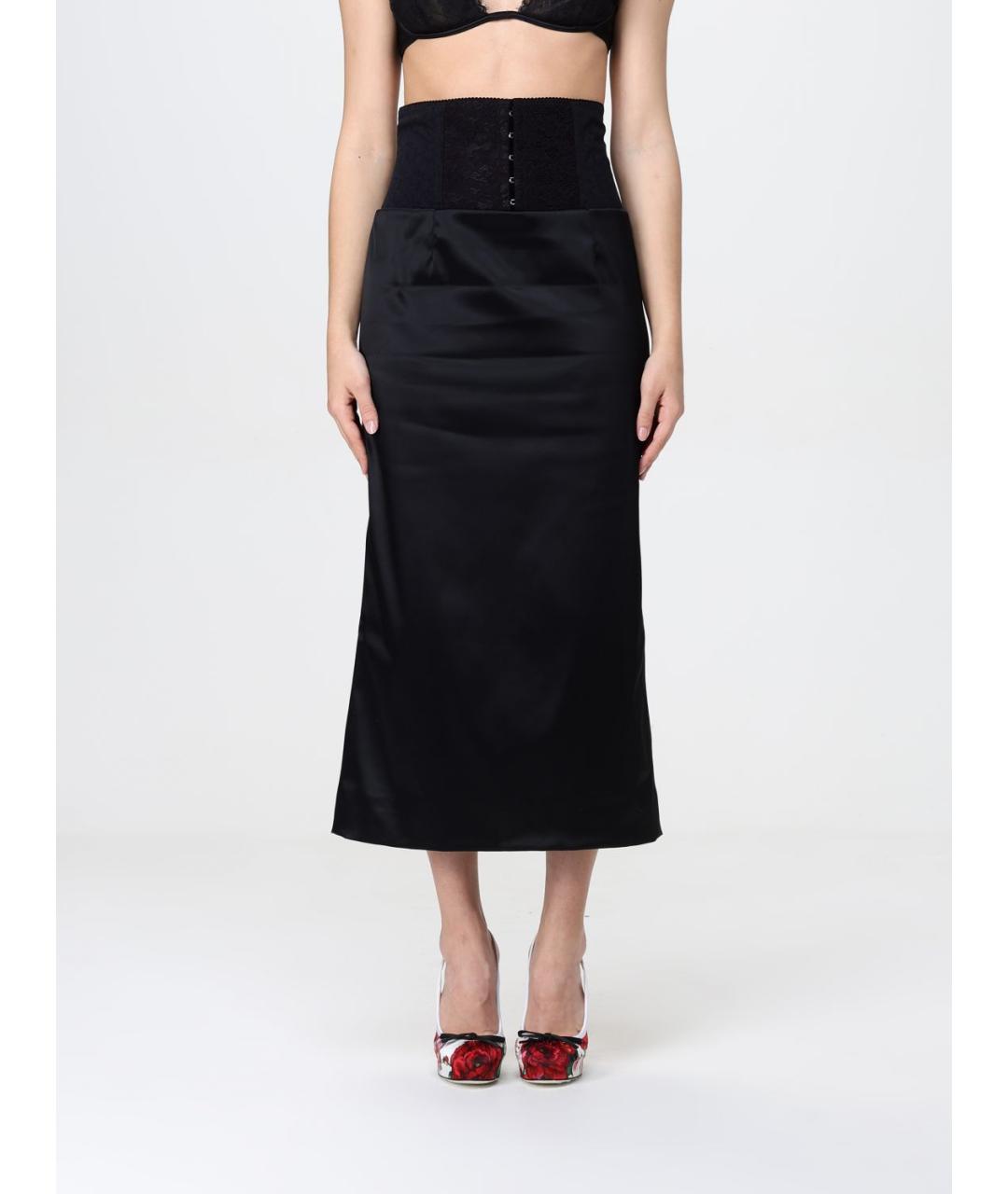 DOLCE&GABBANA Черная юбка миди, фото 2