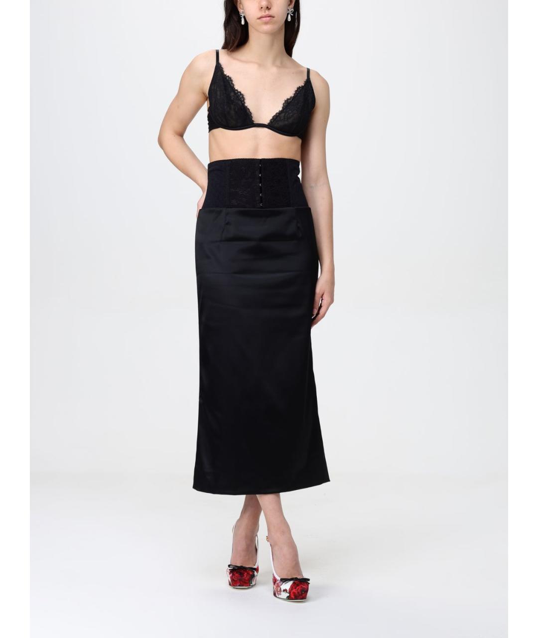 DOLCE&GABBANA Черная юбка миди, фото 3