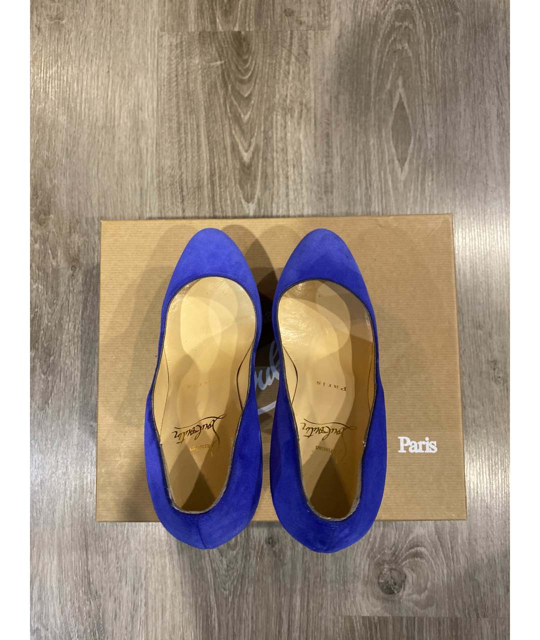 CHRISTIAN LOUBOUTIN Синие замшевые туфли, фото 3