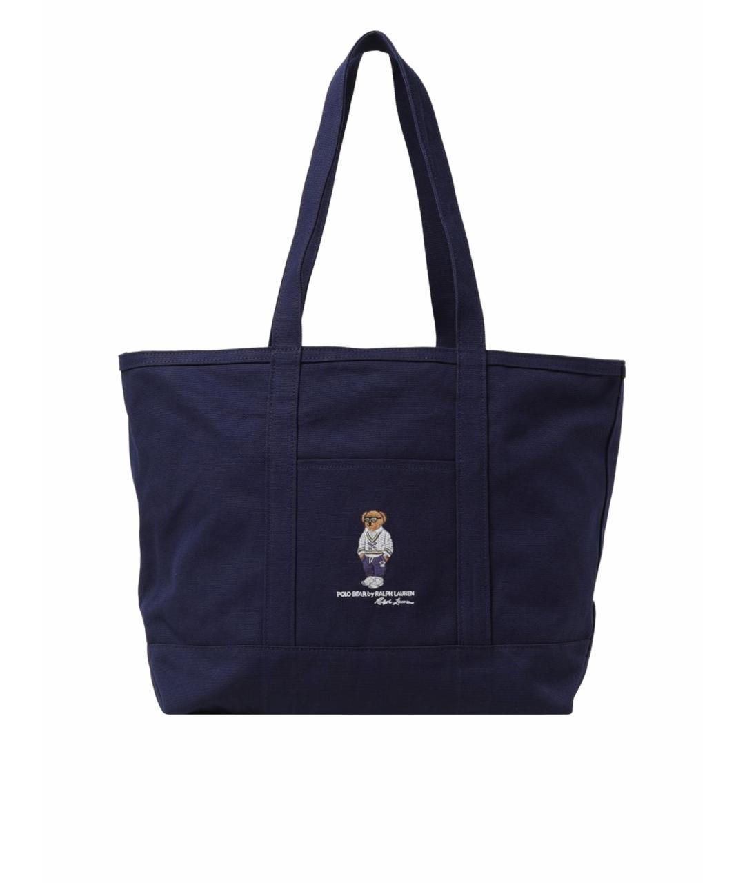 POLO RALPH LAUREN Синяя тканевая сумка тоут, фото 1