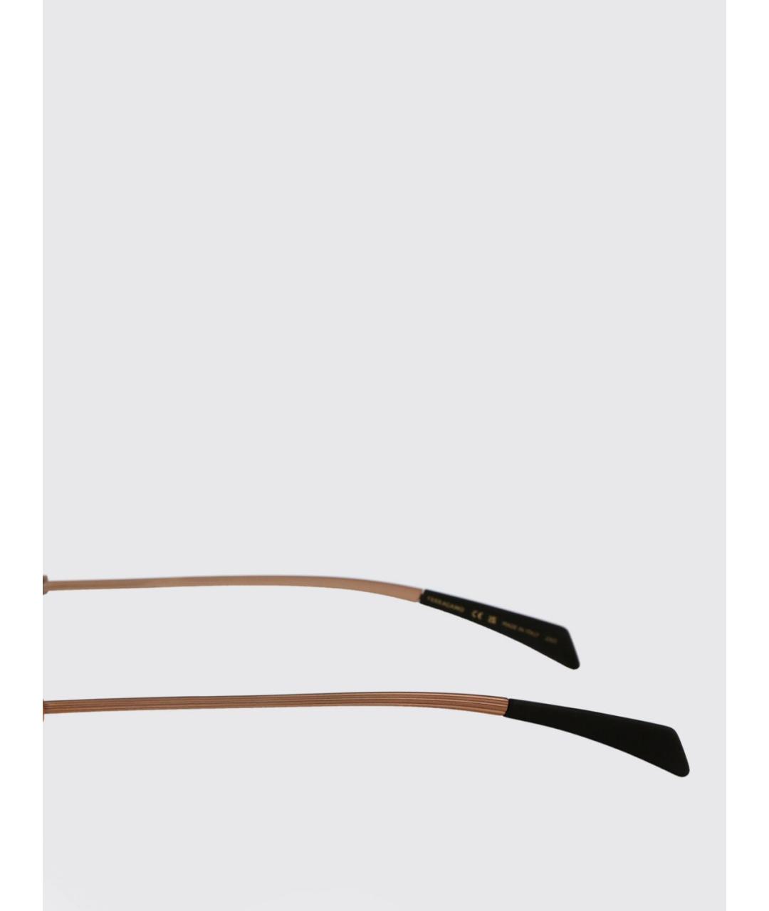FERRAGAMO Золотые солнцезащитные очки, фото 4